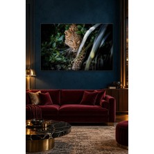 Fida Karanlık Yapraklar Arasından Bakan Leopar Canvas Tablo