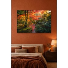 Fida Kızıl Akçaağaçlı Sonbahar Bahçesi Canvas Tablo