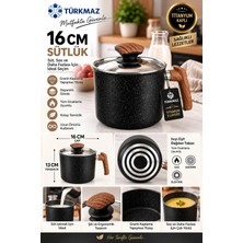 16 cm Kapaklı Granit Model Sütlük – Süt Isıtma ve Sos Tenceresi