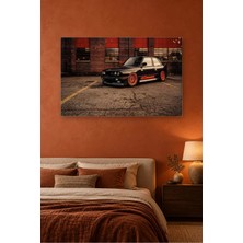 Fida Tuğla Fabrika Önünde Siyah Bmw E30 M3 Canvas Tablo