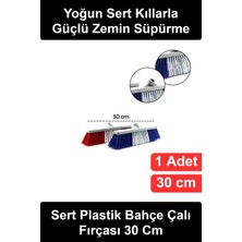 Wonara #çalıfırçası Bahçe Çalı Fırçası Sert Plastik Renkli Kıllı 30 cm Dış Mekan Teras Balkon Sokak Garaj Zemin Temizlik Süpürgesi Başlığı Dişli Sap Soketli Yoğun Dizilimli Yaprak Toz Kir Süpürme Aparatı