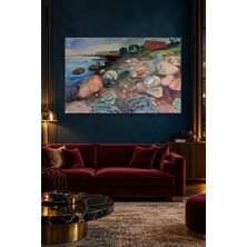 Fida Edvard Munch Kırmızı Evli Kayalık Sahil Canvas Tablo