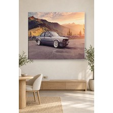 Fida Dağlarda Gün Batımında Gümüş Bmw E30 Canvas Tablo
