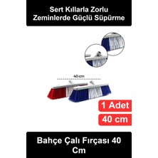 Wonara #çalıfırçası Bahçe Çalı Fırçası 40 cm Sert Plastik Kıllı Süpürge Başlığı Teras Balkon Sokak Garaj Dış Mekan Zemin Temizliği Yaprak Toz Kir Süpürme Aparatı Geniş Yoğun Dizilimli Dayanıklı Gövde Model