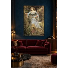 Fida Waterhouse Ağaca Yaslanan Mavi Elbiseli Ophelia Canvas Tablo