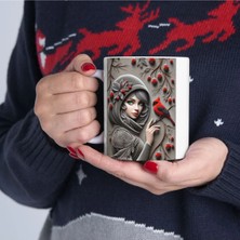 3D Kız Tasarımlı Kupa Bardak Arkadaşa Hediye Hediyelik Kupa