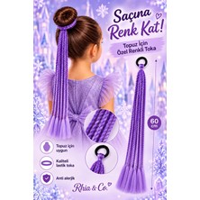 Rhea & Co. Afro Örgü Saç Tokası – 60 cm Lila Ombreli Renkli Saç Aksesuarı