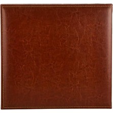 Çelik Ticaret 30,5 cm 30,5 cm Buchschraubenalbum Kabartmalı Dikişli Suni Deri Cover Memory Kitap, Kahverengi