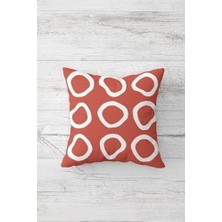 Çelik Ticaret Pelangi Geometrik Desenli Çift Tarafı Baskılı Gizli Fermuarlı Yastık Kılıfı Kırlent Koltuk Yastık Kılıfı, Nar Çiçeği 45 x 45, 24691146745451