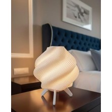 Çelik Ticaret Ayaklı Modern Spiral Desenli Masa Lambası - Lamba ve Kablo Dahil, Yatak Odası - Oturma Odası - Çalışma Odası - Salon Dekoratif Tak Çalıştır Montaj Ger