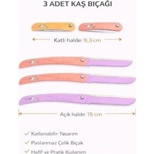 Çelik Ticaret 3 Adet Katlanabilir Kaş Bıçağı Seti,paslanmaz Çelik Profesyonel Kaş Şekillendirici, Yüz Tüyü Alma Jileti, Hassas Bölge Temizleme Aparatı, Kadınlar Içi