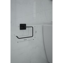 Çelik Ticaret Banyo Yapışkanlı Siyah Kare Topuz Havluluk ve Kare Tuvalet Kağıtlık Kare Peçetelik Seti Düzenleyici