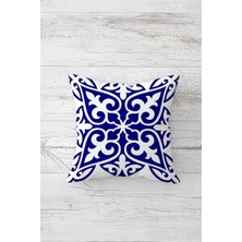 Çelik Ticaret Pelangi Lacivert Geometrik Çift Tarafı Baskılı Gizli Fermuarlı Yastık Kılıfı Kırlent Koltuk Yastık Kılıfı, Lacivert 45 x 45, 24691114845451