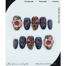 Berry Season Protez Jel Takma Tırnak - El Yapımı Kalıcı Oje Nail Art 3D Forest - NC136