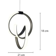 Çelik Ticaret Estrella Model Taçlı LED Avize, 3 Renk Işık (Beyaz, Gün Işığı, Sarı), Siyah Kasa, Alüminyum Gövde, Modern Tasarım, Salon & Oturma Odası Için Tavan Ayd