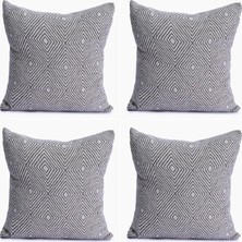 Çelik Ticaret Lüks 100% Pamuk Dekoratif Desenli Kırlent Kılıfı 4 Adet Set 45X45 Cm, Kaliteli Pamuklu Kumaş Kırlent ve Minder Kılıfı (, 4 Adet 45X45 Cm)