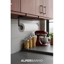 Çelik Ticaret Banyo Siyah Modern Dolap Kapağı ve Raf Altı Kağıt Havluluk Mutfak Organizeri | Delmeden, Kolay Montaj