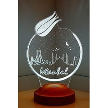 Çelik Ticaret Istanbul Temalı, Istanbul Aşığına, Istanbul Hatırası LED Lamba, 3 Boyutlu LED Lamba
