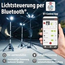 Çelik Ticaret Profesyonel Serisi Hibrit Özellikli Dış Mekan IP65 Lisanslı 50W 6800 Lümen 5 Metre Kablolu Şarjlı LED Projektör