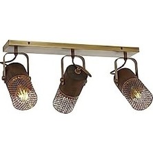 Çelik Ticaret AR-60265-3EY Eskitme Kaplama Modern Avize E27 Metal Ahşap 60X30CM