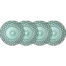 Çelik Ticaret Glas Sorrento Cam Tabak 4 Adet Çap:21 cm Yeşil
