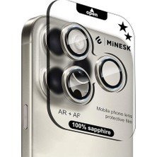 Çelik Ticaret iPhone 15 Pro / 15 Pro Max ile Uyumlu Orijinal Safir Cam (%99.9 Saflıkta Gerçek Safir) Cihazın Kendi Lensleri ile Aynı Materyal Lens Koruyucu Kamera C