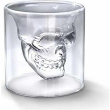 Çelik Ticaret Crystal Kuru Kafa 4’lü Shot Bardak Seti Tekila Bardağı Kuru Kafa Tasarımlı Dayanıklı Sunum Kokteyl Bardağı