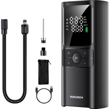 Çelik Ticaret 150PSI 4000MAH Şarjlı Taşınabilir Hava Pompası Araç, Bisiklet, Top Şişirme (Powerbank+Led Lamba+Lcd Ekran)