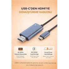 Çelik Ticaret Usb-C To HDMI Kablo 4K 60Hz | Switch 2 ile Uyumlu, Macbookile Uyumlu, iPad ile Uyumlu ve Telefonlar Için Hd Görüntü ve Power Delivery 100W Şarj Desteğ