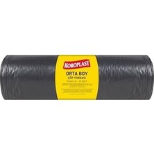 Çelik Ticaret Ekonomik Endüstriyel Orta Siyah Çöp Torbası 20'li 55X60 Cm, Yırtılmaz & Sızdırmaz, Çift Katlı, Geri Dönüştürülebilir, Restoran,mutfak, Fabrika, Atölye