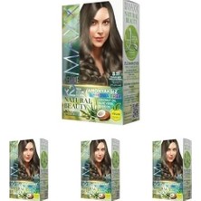 Çelik Ticaret Natural Beauty Amonyaksız Set Saç Boyası 8.11 Yoğun Küllü Açık Kumral (4 Paketi)