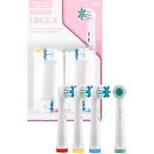 Çelik Ticaret EB62-X Hassas Bakım Diş Fırçası Yedek Başlığı, Oral-B ile Uyumlu, Ultra Ince Kıllar, Hassas Diş ve Diş Etleri Için, 4'lü Paket
