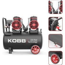 Çelik Ticaret KBK50S2 4.0hp 50LT 8bar Çift Motorlu Yağsız Sessiz Taşınabilir Hava Kompresörü