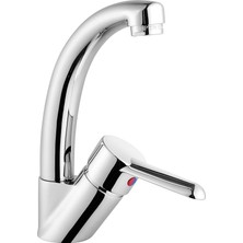 Çelik Ticaret Viva Lavabo Bataryası A41063, 360° Dönebilen, Krom, Seramik Diskli Kartuş, Tezgah Üstü Montaj