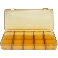 Çelik Ticaret 15 Bölmeli Kolye Yüzük Takı Dikiş Kutusu Organizer Ayarlanabilir Bal Köpük Rengi Kutu
