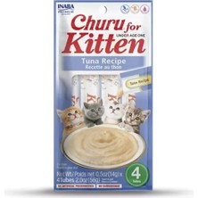 Çelik Ticaret Churu Kedi Atıştırmalıkları, Yavru Kediler Için, 12 Aydan Küçük Genç Kediler Için Sağlıklı Atıştırmalıklar, Ton Balığı (4 Adet x 14 G)