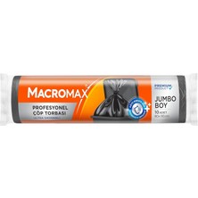 Çelik Ticaret Macro Max Profesyonel Çöp Torbası Boy (80X110 Cm) 10 Adet, Ultra Dayanıklı Kalın Siyah Endüstriyel Poşet