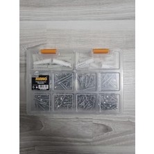 Çelik Ticaret 316 Parça Sunta Vida Seti – 12 Çeşit Vida, Dübel ve Pul Dahil, Organizer Kutulu, Ahşap & Duvar Montaj Seti