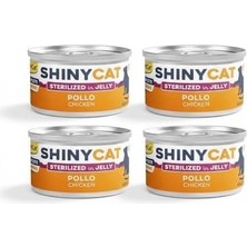 Çelik Ticaret Gimcat Kedi Yaş Maması Shinycat Jelly (Jöle Içinde) Tavuk Kısırlaştırılmış Kediler Için 70 gr x 4 Ad