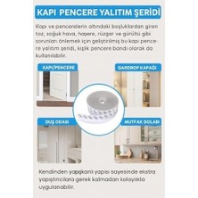 Çelik Ticaret 5 Metre Kapı ve Pencere Bandı, Kendinden Yapışkanlı Şeffaf Silikon Fitil, Pvc Kapı Pencere Contası, Duşakabin ve Cam Için, Rüzgar, Toz, Böcek ve Ses Y