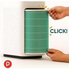 Çelik Ticaret Akıllı Hava Temizleyici 4 Pro Uyumlu Hepa + Karbon Iç Filtre (Yeşil) – Değiştirilebilir Karbon Filtreli, 3 Katmanlı Filtrasyon