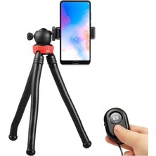 Çelik Ticaret Flexible Youtuber Twich ve Sosyal Medya Yayıncılar Için 30CM Ahtapot 360 Derece 320GR Selfie Telefon Tutucu Ahtapot (Kumandalı)
