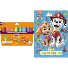 Çelik Ticaret Bıc Kids Kid Couleur 24'lü Keçeli Boya Kalemi ve Paw Patrol Ilk Boyama Kitabım
