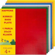 Çelik Ticaret Kırmızı Zemin Plaka, +4 Yaratıcı Oyuncak Yapım Seti (1 Parça) 25CMX25CM, Baseplate