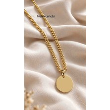 Xuping Jewelry Melekcehobi Xuping 14K Altın Kaplama Yuvarlak Madalyon Uçlu Kalın Gurmet Zincir Kadın Kolye 55 cm – 4 mm Vıp Gold Kuyumcu Model
