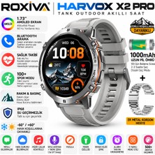 Roxiva Harvox X2 Pro Tank Outdoor Profosyonel Akıllı Saat 1.73 Inç Amoled Ekran Bluetooth Bağlantı Sağlık Takibi