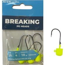 Han Fishing Hanfish Breaking Lemon Uv Byu Jig Head Zoka 10GR No:2/0 (4 Adet)