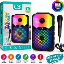 Hobilinka PL-4805 Karaoke Mikrofonlu Speaker Hoparlör Bt - Sd - USB Sarjlı Rgb Işıklı Dc 5V - Aux 8 Inc Bt-