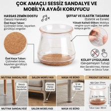 Ett Cazibiz Keçeli Şeffaf Silikon Sandalye Ayak Koruyucu 4’lü SET-448715