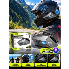 Blic RS55 Bluetooth 6.0 Motosiklet Kask Kulaklığı – 800 Mah Batarya, Aı Sesli Asistan Destekli, Kablosuz Müzik ve Telefon Görüşmesi